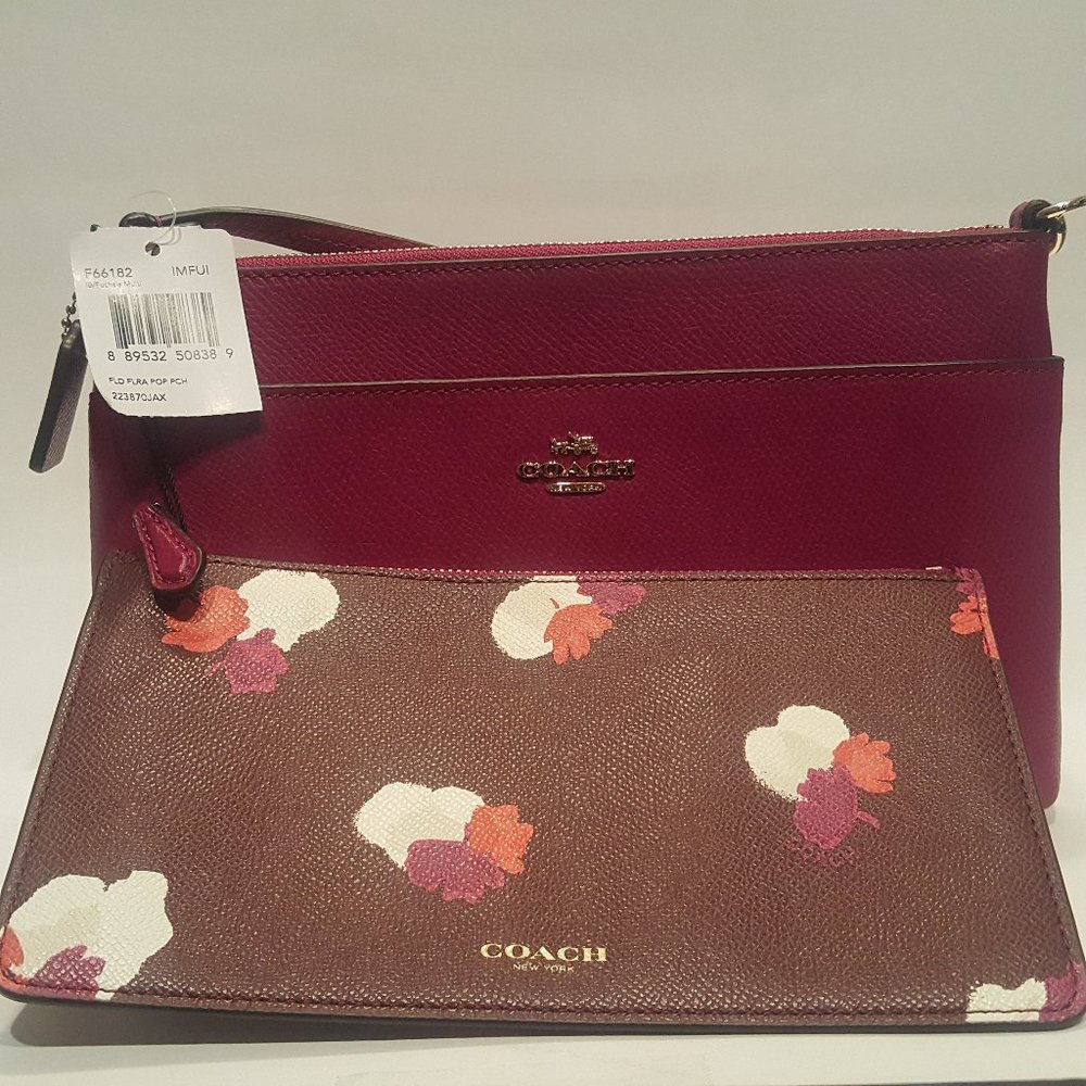 Coach Fushia Multi Field Flora 2 In 1 bag